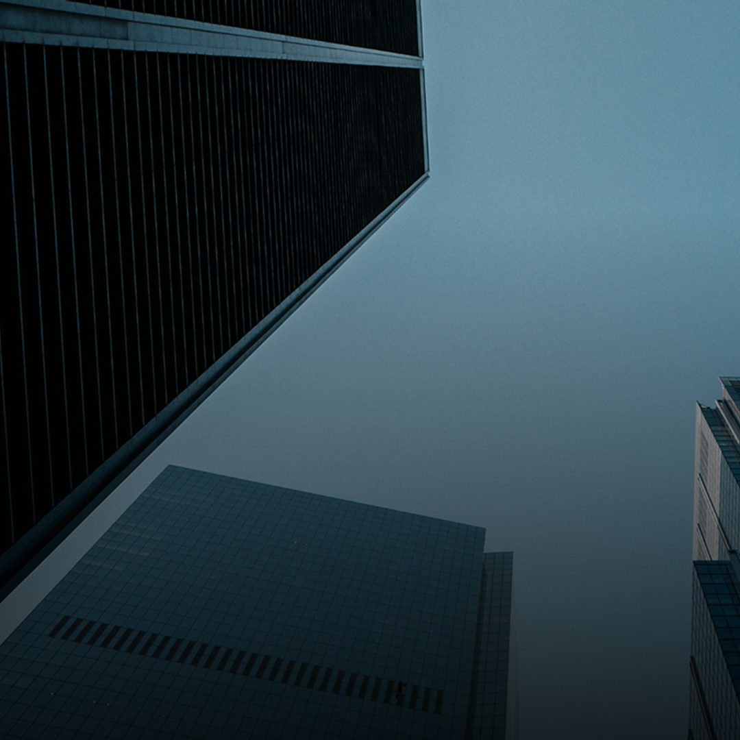 Office towers seen from below